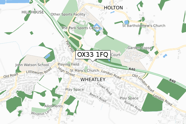 OX33 1FQ map - small scale - OS Open Zoomstack (Ordnance Survey) OX33 1FQ map - small scale - OS Open Zoomstack (Ordnance Survey)