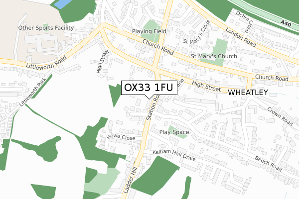 OX33 1FU map - large scale - OS Open Zoomstack (Ordnance Survey) OX33 1FU map - large scale - OS Open Zoomstack (Ordnance Survey)