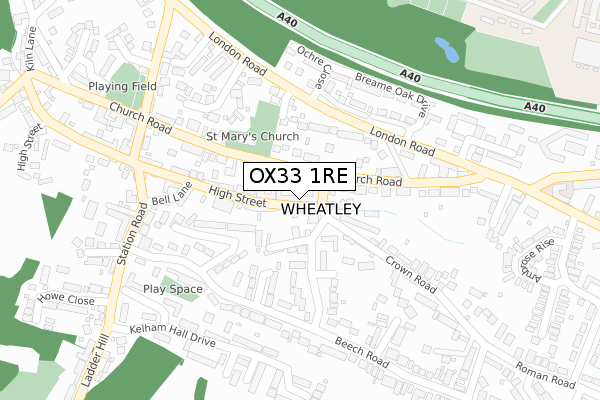 OX33 1RE map - large scale - OS Open Zoomstack (Ordnance Survey)