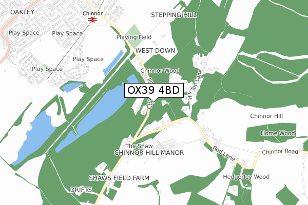 OX39 4BD map - small scale - OS Open Zoomstack (Ordnance Survey) OX39 4BD map - small scale - OS Open Zoomstack (Ordnance Survey)
