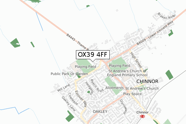 OX39 4FF map - small scale - OS Open Zoomstack (Ordnance Survey)