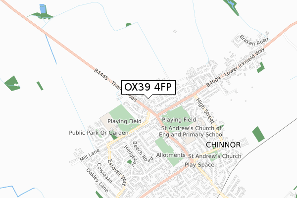 OX39 4FP map - small scale - OS Open Zoomstack (Ordnance Survey) OX39 4FP map - small scale - OS Open Zoomstack (Ordnance Survey)