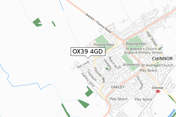 OX39 4GD map - small scale - OS Open Zoomstack (Ordnance Survey) OX39 4GD map - small scale - OS Open Zoomstack (Ordnance Survey)