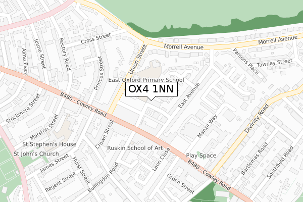 OX4 1NN map - large scale - OS Open Zoomstack (Ordnance Survey)