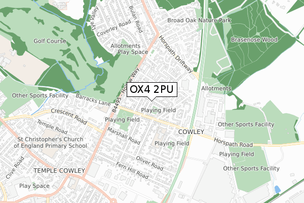 OX4 2PU map - small scale - OS Open Zoomstack (Ordnance Survey) OX4 2PU map - small scale - OS Open Zoomstack (Ordnance Survey)