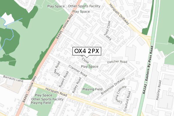 OX4 2PX map - large scale - OS Open Zoomstack (Ordnance Survey)
