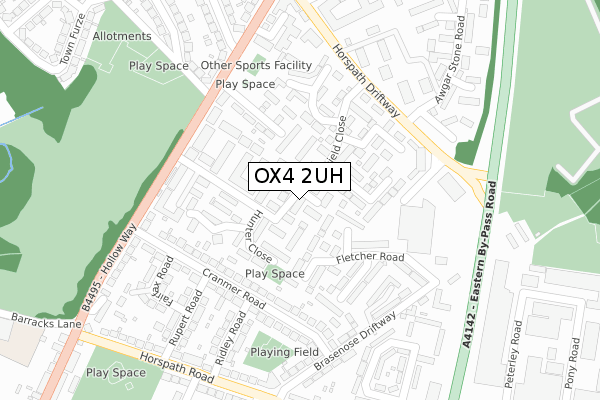 OX4 2UH map - large scale - OS Open Zoomstack (Ordnance Survey)