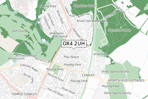OX4 2UH map - small scale - OS Open Zoomstack (Ordnance Survey)