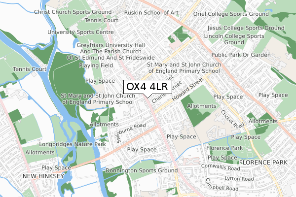 OX4 4LR map - small scale - OS Open Zoomstack (Ordnance Survey)