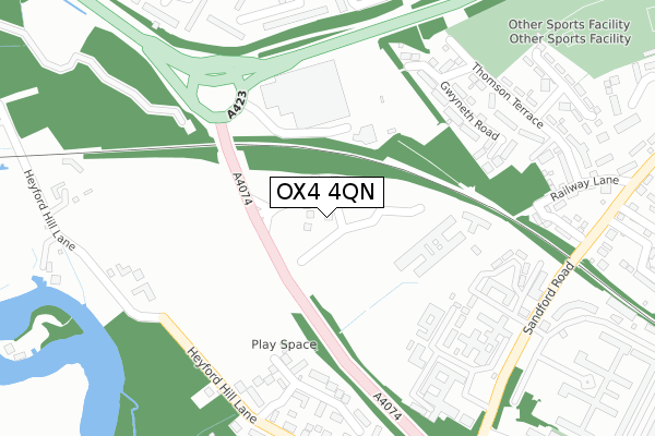 OX4 4QN map - large scale - OS Open Zoomstack (Ordnance Survey)