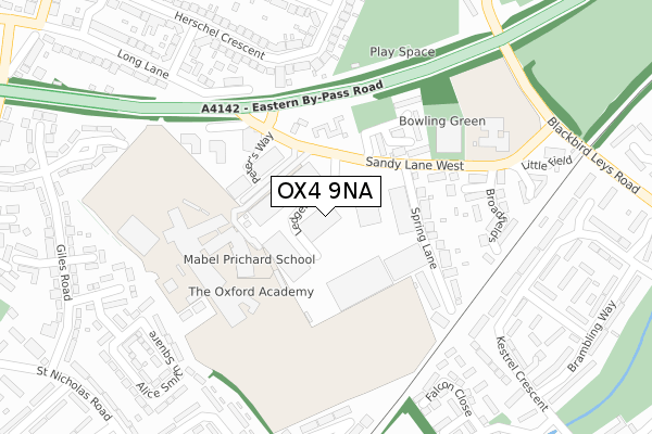 OX4 9NA map - large scale - OS Open Zoomstack (Ordnance Survey)