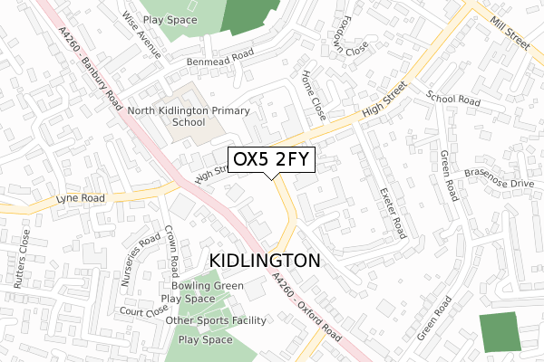 OX5 2FY map - large scale - OS Open Zoomstack (Ordnance Survey)