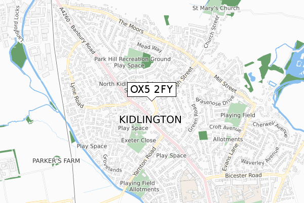 OX5 2FY map - small scale - OS Open Zoomstack (Ordnance Survey)