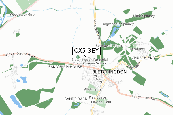OX5 3EY map - small scale - OS Open Zoomstack (Ordnance Survey)
