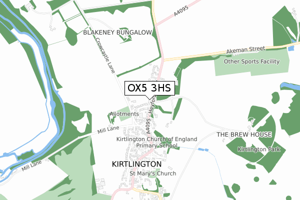 OX5 3HS map - small scale - OS Open Zoomstack (Ordnance Survey)