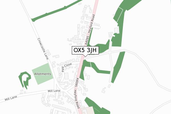 OX5 3JH map - large scale - OS Open Zoomstack (Ordnance Survey)