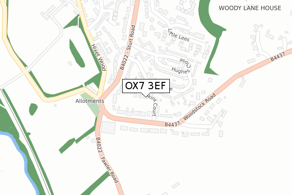 OX7 3EF map - large scale - OS Open Zoomstack (Ordnance Survey)
