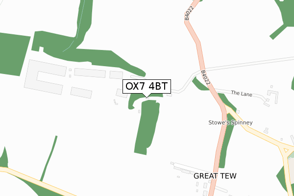 OX7 4BT map - large scale - OS Open Zoomstack (Ordnance Survey) OX7 4BT map - large scale - OS Open Zoomstack (Ordnance Survey)