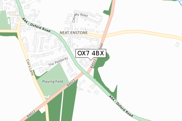 OX7 4BX map - large scale - OS Open Zoomstack (Ordnance Survey)