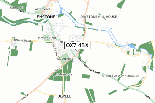 OX7 4BX map - small scale - OS Open Zoomstack (Ordnance Survey)