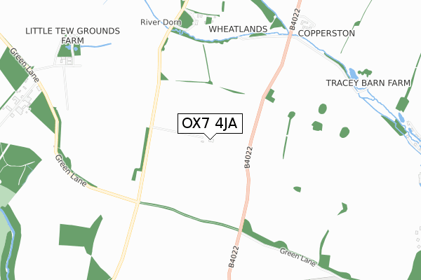 OX7 4JA map - small scale - OS Open Zoomstack (Ordnance Survey) OX7 4JA map - small scale - OS Open Zoomstack (Ordnance Survey)