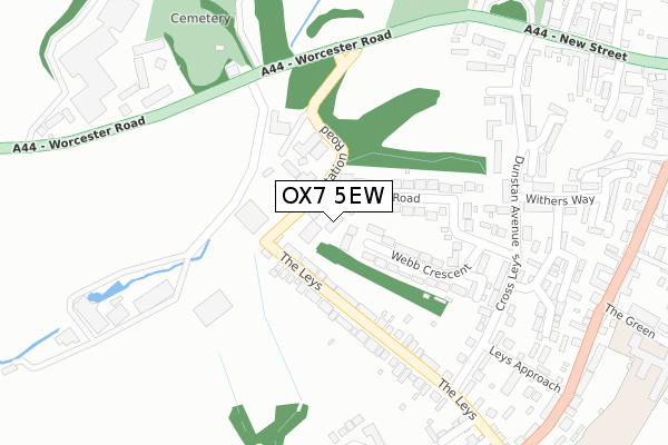 OX7 5EW map - large scale - OS Open Zoomstack (Ordnance Survey)