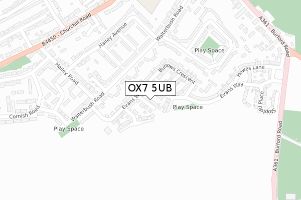 OX7 5UB map - large scale - OS Open Zoomstack (Ordnance Survey)