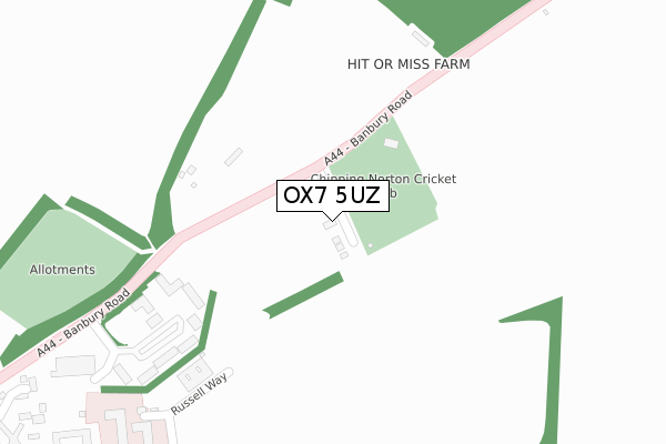 OX7 5UZ map - large scale - OS Open Zoomstack (Ordnance Survey)