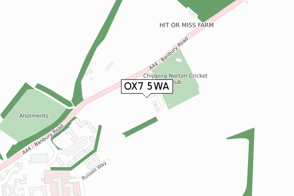 OX7 5WA map - large scale - OS Open Zoomstack (Ordnance Survey)