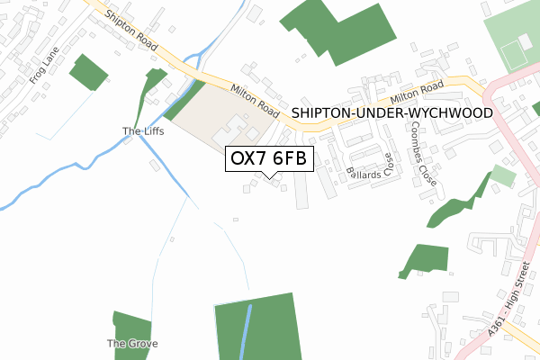 OX7 6FB map - large scale - OS Open Zoomstack (Ordnance Survey)