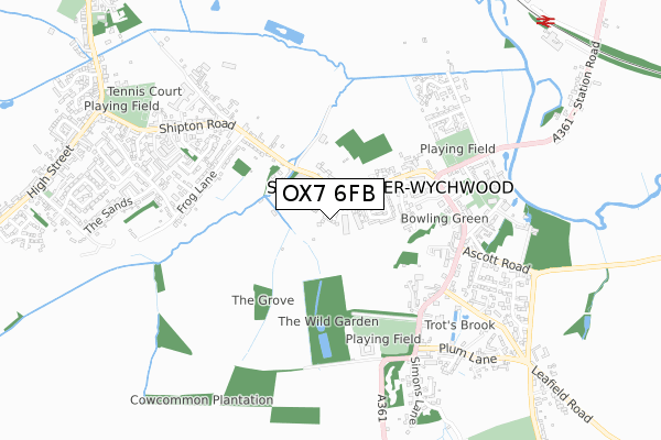 OX7 6FB map - small scale - OS Open Zoomstack (Ordnance Survey)