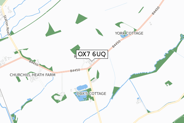 OX7 6UQ map - small scale - OS Open Zoomstack (Ordnance Survey)