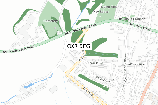 OX7 9FG map - large scale - OS Open Zoomstack (Ordnance Survey) OX7 9FG map - large scale - OS Open Zoomstack (Ordnance Survey)