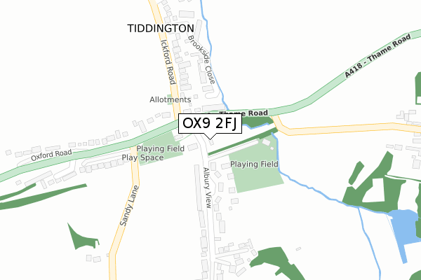 OX9 2FJ map - large scale - OS Open Zoomstack (Ordnance Survey)