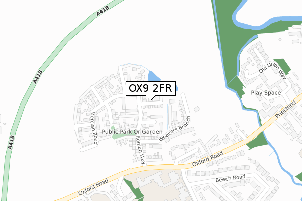 OX9 2FR map - large scale - OS Open Zoomstack (Ordnance Survey) OX9 2FR map - large scale - OS Open Zoomstack (Ordnance Survey)