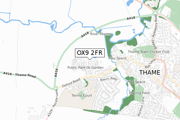 OX9 2FR map - small scale - OS Open Zoomstack (Ordnance Survey) OX9 2FR map - small scale - OS Open Zoomstack (Ordnance Survey)