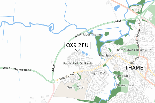 OX9 2FU map - small scale - OS Open Zoomstack (Ordnance Survey) OX9 2FU map - small scale - OS Open Zoomstack (Ordnance Survey)