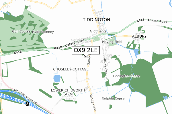 OX9 2LE map - small scale - OS Open Zoomstack (Ordnance Survey)