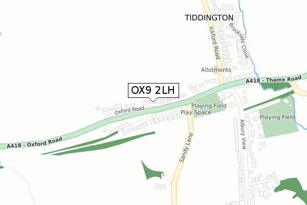 OX9 2LH map - large scale - OS Open Zoomstack (Ordnance Survey)