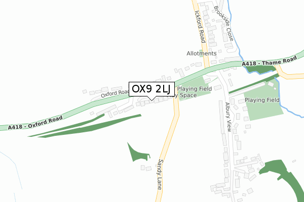 OX9 2LJ map - large scale - OS Open Zoomstack (Ordnance Survey)