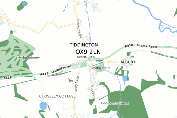 OX9 2LN map - small scale - OS Open Zoomstack (Ordnance Survey)