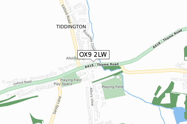 OX9 2LW map - large scale - OS Open Zoomstack (Ordnance Survey)