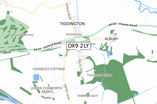 OX9 2LY map - small scale - OS Open Zoomstack (Ordnance Survey)