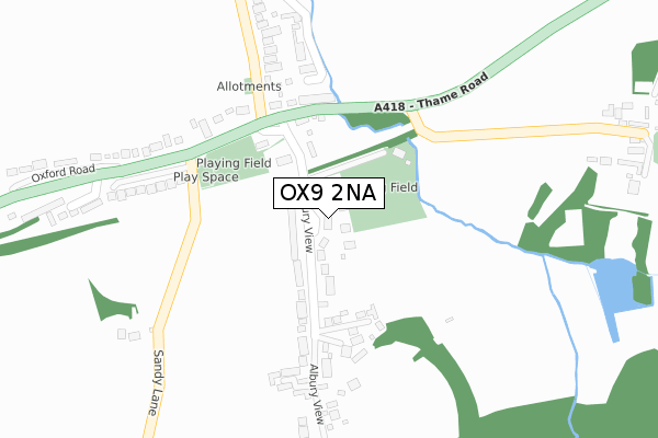 OX9 2NA map - large scale - OS Open Zoomstack (Ordnance Survey) OX9 2NA map - large scale - OS Open Zoomstack (Ordnance Survey)