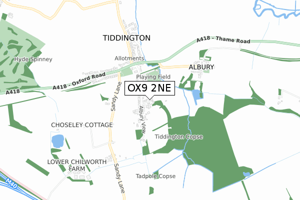 OX9 2NE map - small scale - OS Open Zoomstack (Ordnance Survey)