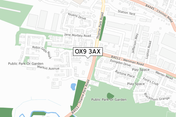 OX9 3AX map - large scale - OS Open Zoomstack (Ordnance Survey)