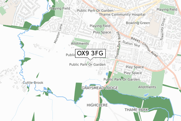 OX9 3FG map - small scale - OS Open Zoomstack (Ordnance Survey)