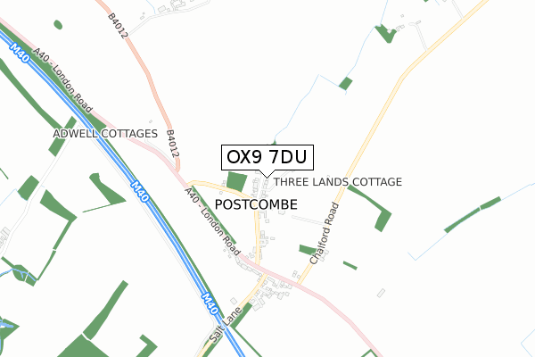 OX9 7DU map - small scale - OS Open Zoomstack (Ordnance Survey)