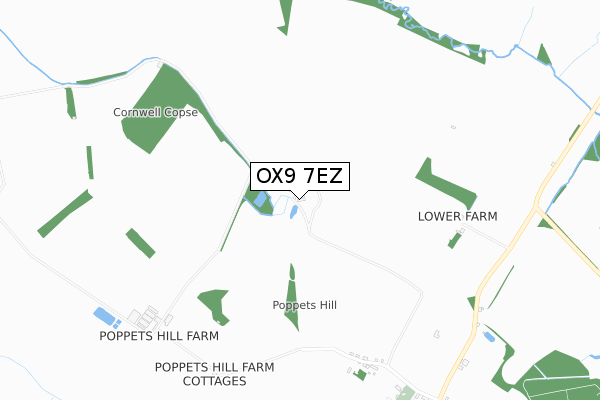 OX9 7EZ map - small scale - OS Open Zoomstack (Ordnance Survey)