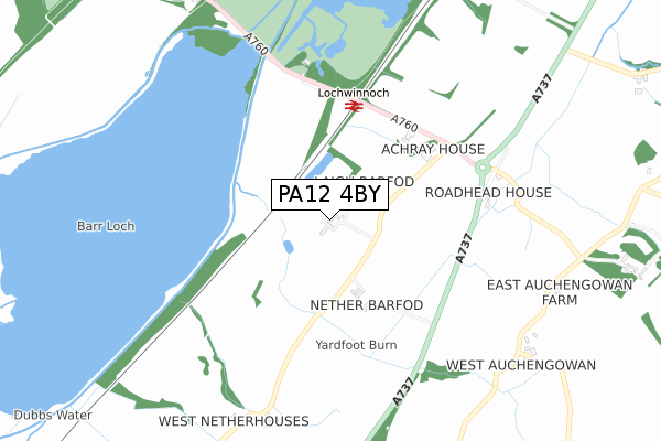 PA12 4BY map - small scale - OS Open Zoomstack (Ordnance Survey)